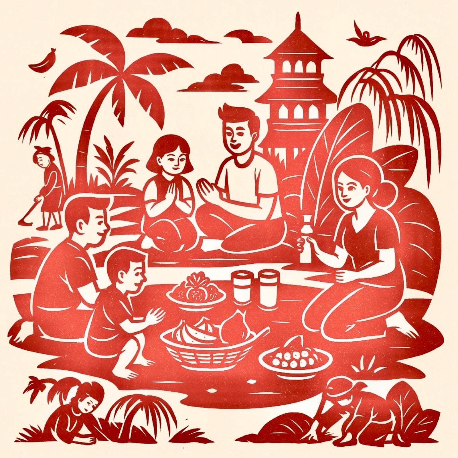 Family Reunion - Traditional • Family (papercutting)